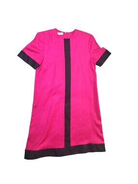 Ildi Marshall 80s Mod Colorblock Dress Pink Navy Lined Size 8 USA Made